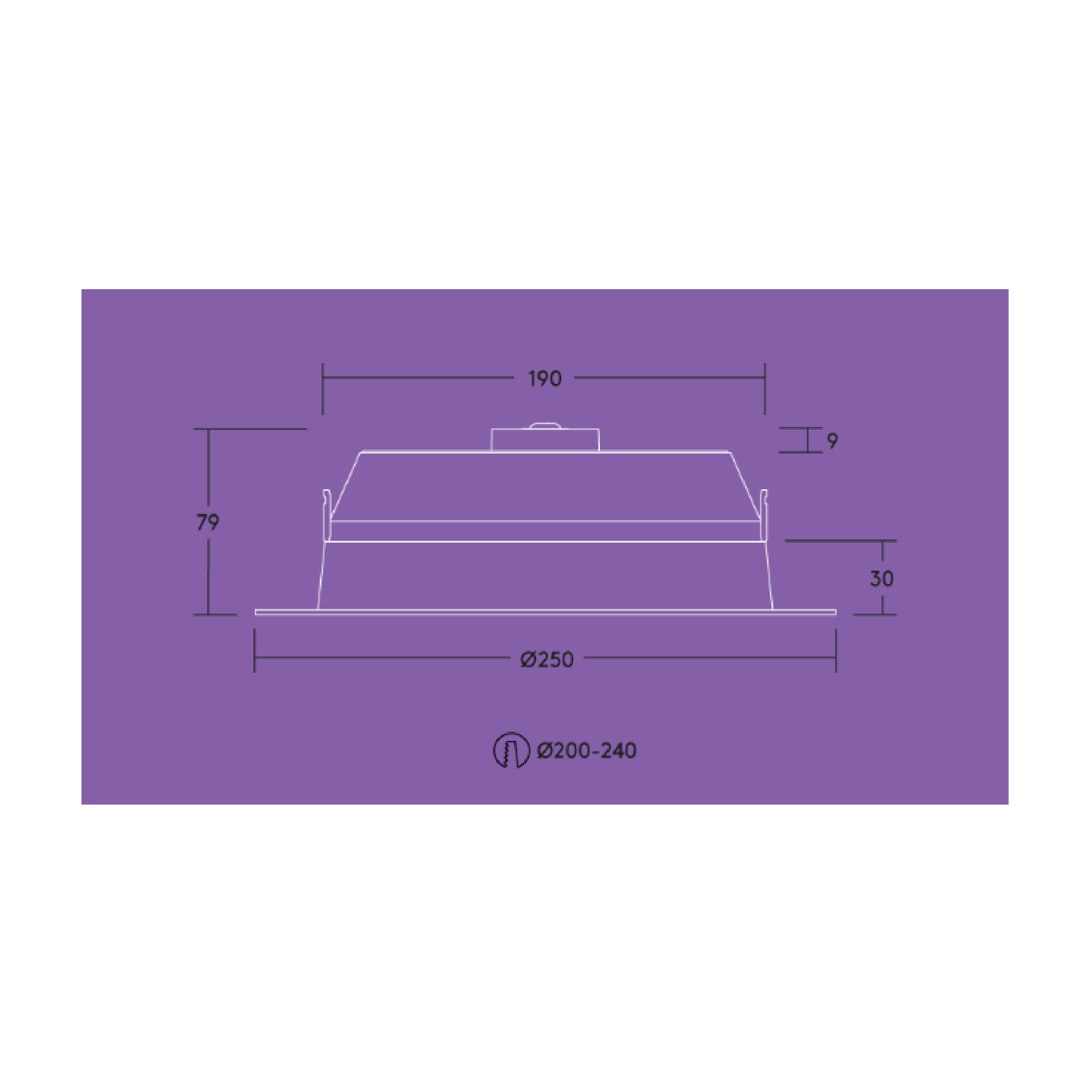 Den downlight Am tran Amy Vario-KT 200 LED-01