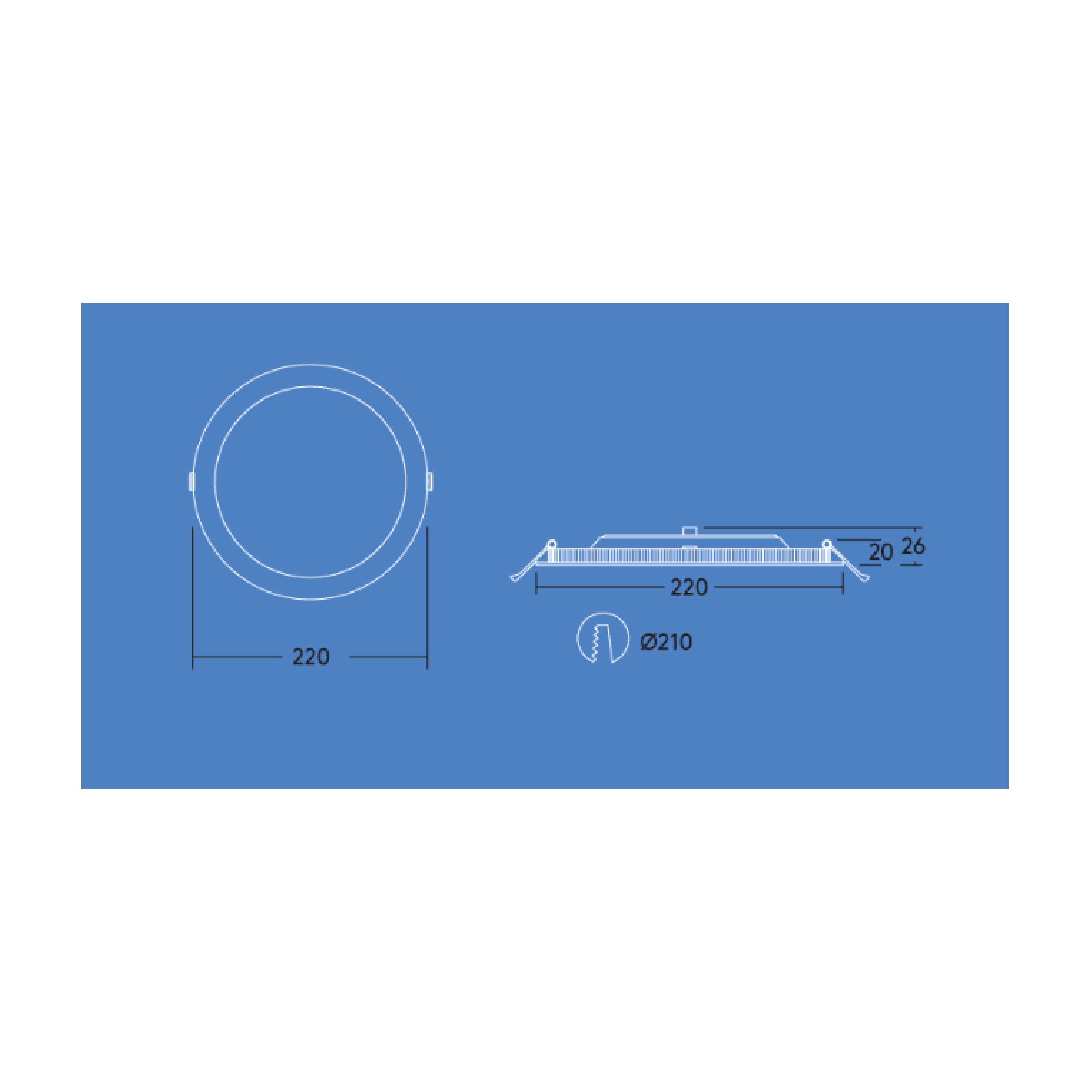 Den downlight am tran mong Zoe Vario KT 210-01